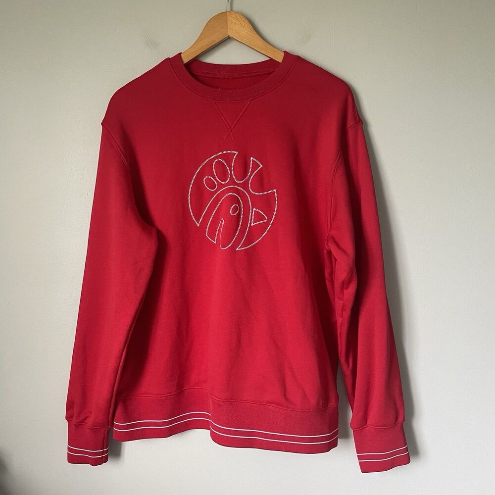 Oobe Chick-Fil-A Embroidered Crewneck Sweatshirt Employee Gear Red Size Large